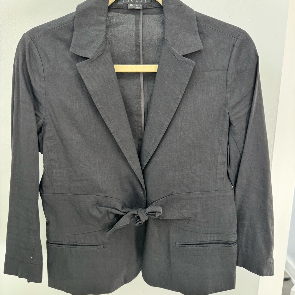 THEORY Black linen Blazer